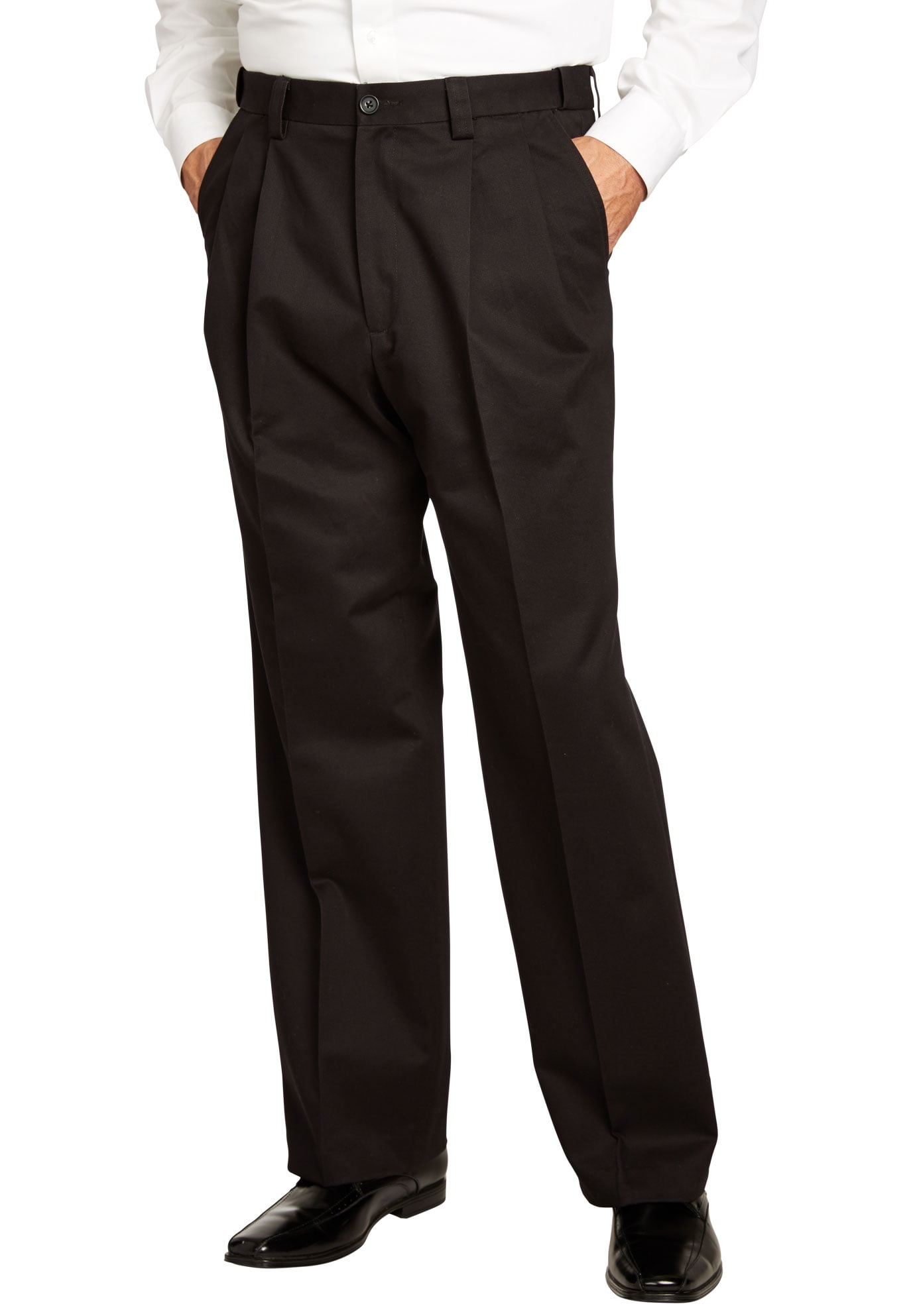 WRINKLE-FREE PANTS WITH EXPANDABLE WAIST, WIDE LEG | King Size